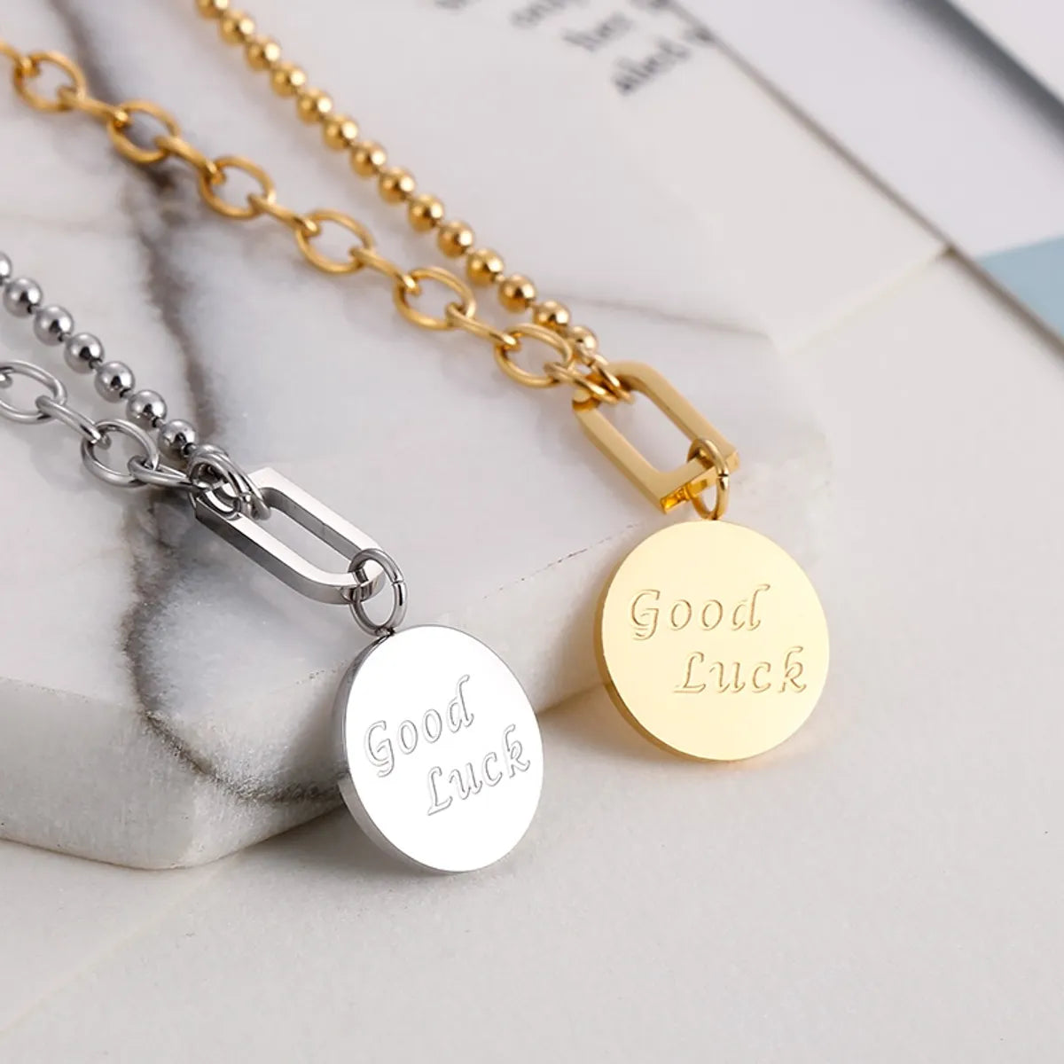 Fashion Letter Titanium Steel Plating Earrings Necklace