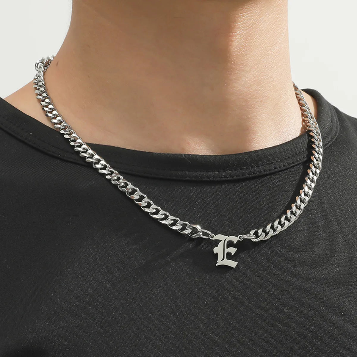 Fashion Letter Titanium Steel Plating Unisex Pendant Necklace