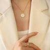 Wholesale Jewelry Fashion Letter 304 Stainless Steel Shell 18K Gold Plated Plating Pendant Necklace