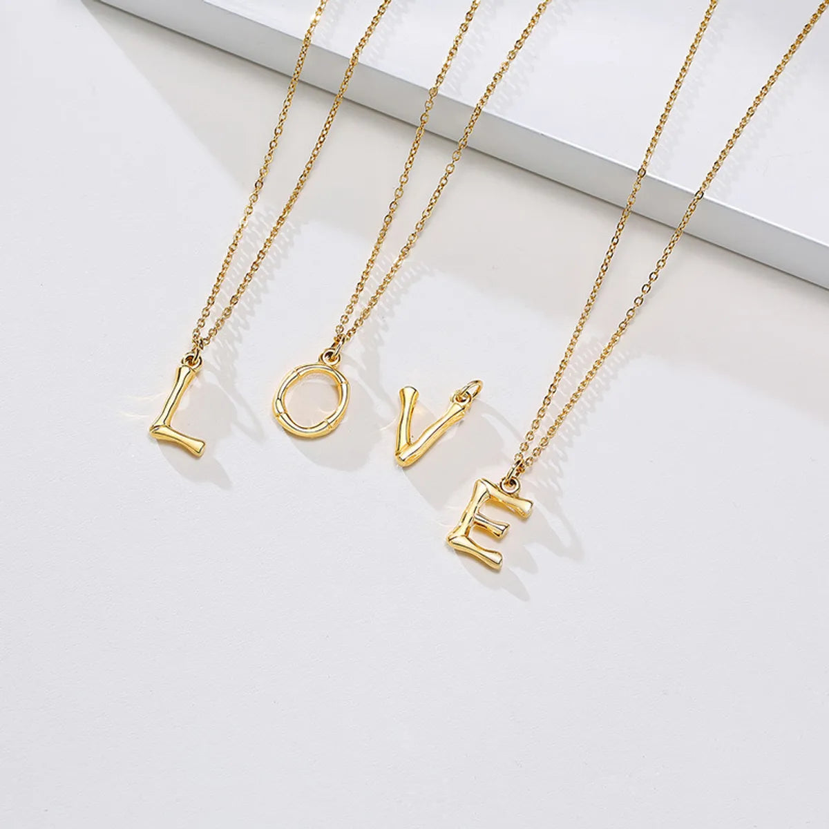 Fashion Letter Titanium Steel Polishing Plating Gold Plated Pendant Necklace