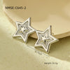 Fashion Light Luxury Geometric Square Titanium Steel And Stainless Steel Earrings With Fivepointed Star And Electroplating Design For Women