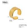 Fashion Light Luxury Geometric 316L Stainless Steel Pvd Gold Plated Adjustable Women's Ring