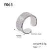 Fashion Light Luxury Geometric 316L Stainless Steel Pvd Gold Plated Adjustable Women's Ring