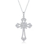 Fashion Light Luxury Moissanite Inlaid 925 Silver Women's Geometric Cross Clavicle Necklace With O Word Chain