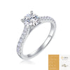 Fashion Light Luxury Moissanite Ring 925 Sterling Silver Geometric Set With Diamonds For Women