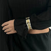 Fashion Light Luxury Punk Style Beaded Slub Plastic Glazed Curved Electroplated Bracelet