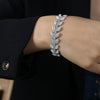 Fashion Light Luxury 316L Stainless Steel Gold Plated Diamond Leaf Shape Bracelet Jewelry For Women