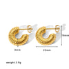 Fashion Light Luxury Titanium Steel Hollow Geometric Women's Earrings With Electroplating