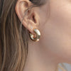 Fashion Light Luxury Titanium Steel Hollow Geometric Women's Earrings With Electroplating