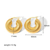 Fashion Light Luxury Titanium Steel Hollow Geometric Women's Earrings With Electroplating