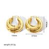 Fashion Light Luxury Titanium Steel Hollow Geometric Women's Earrings With Electroplating