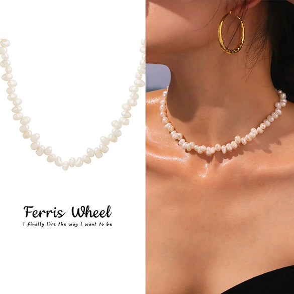 Fashion Light Luxury Women's Necklace With Ferris Wheel Geometric Pattern Stainless Steel And Titanium Steel Plated 18K Gold