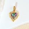 Fashion Light Luxury Zircon Jewelry Pendant Copper Heart Shape Rhombus Electroplated For Female