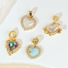 Fashion Light Luxury Zircon Jewelry Pendant Copper Heart Shape Rhombus Electroplated For Female
