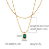 Fashion Light Luxury Zircon Stainless Steel Necklace Women's Electroplated Geometric Ball Chain With Artificial Crystal Pendant