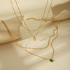 Fashion Light Luxury Zircon Stainless Steel Necklace Women's Electroplated Geometric Ball Chain With Artificial Crystal Pendant