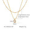Fashion Light Luxury Zircon Stainless Steel Necklace Women's Electroplated Geometric Ball Chain With Artificial Crystal Pendant