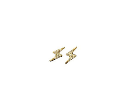 Fashion Lightning Silver Plating Inlay Zircon Ear Studs 1 Pair