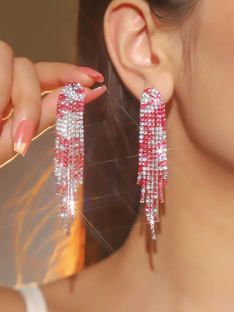 Fashion Long Tassel Geometric Copper Earrings Wholesale Nihaojewelry