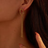 Fashion Long Tassel Stainless Steel Women's Exaggerated Geometric Earrings With Electroplating