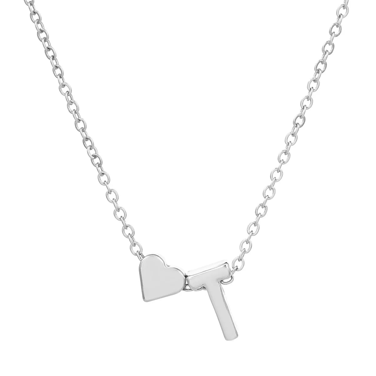 Fashion Love 26 English Alphabet Simple Alloy Necklace Nhdp148728