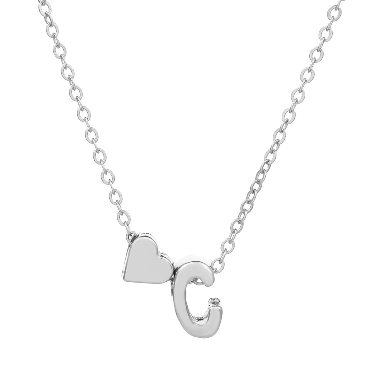 Fashion Love 26 English Alphabet Simple Alloy Necklace Nhdp148728