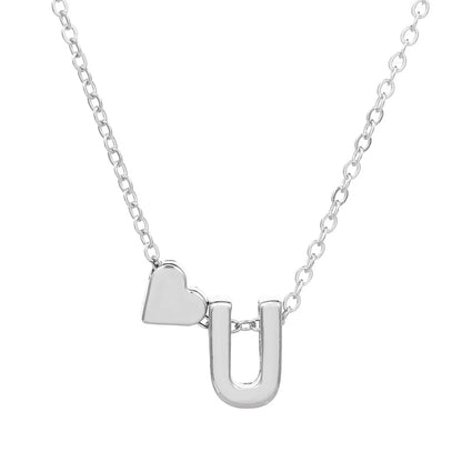 Fashion Love 26 English Alphabet Simple Alloy Necklace Nhdp148728