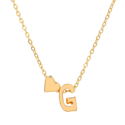 Fashion Love 26 English Alphabet Simple Alloy Necklace Nhdp148728