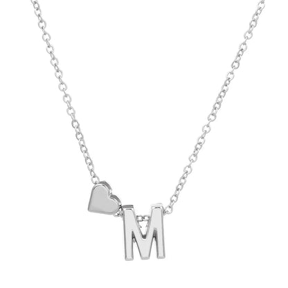 Fashion Love 26 English Alphabet Simple Alloy Necklace Nhdp148728