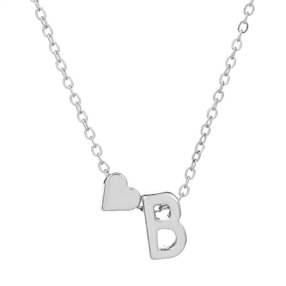 Fashion Love 26 English Alphabet Simple Alloy Necklace Nhdp148728