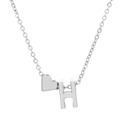 Fashion Love 26 English Alphabet Simple Alloy Necklace Nhdp148728