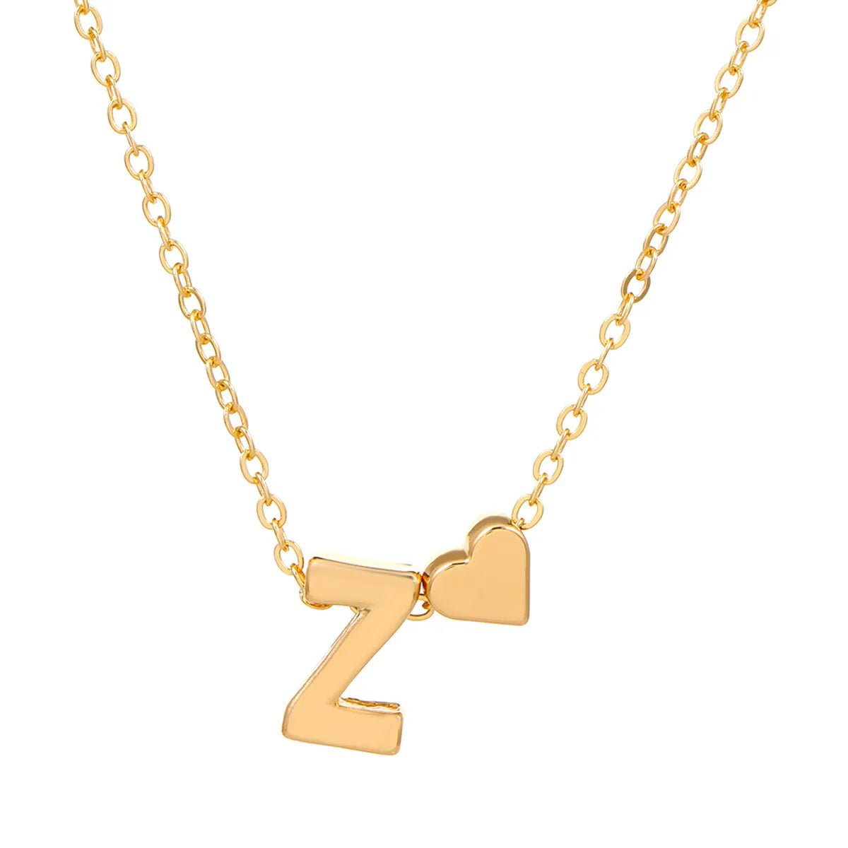 Fashion Love 26 English Alphabet Simple Alloy Necklace Nhdp148728