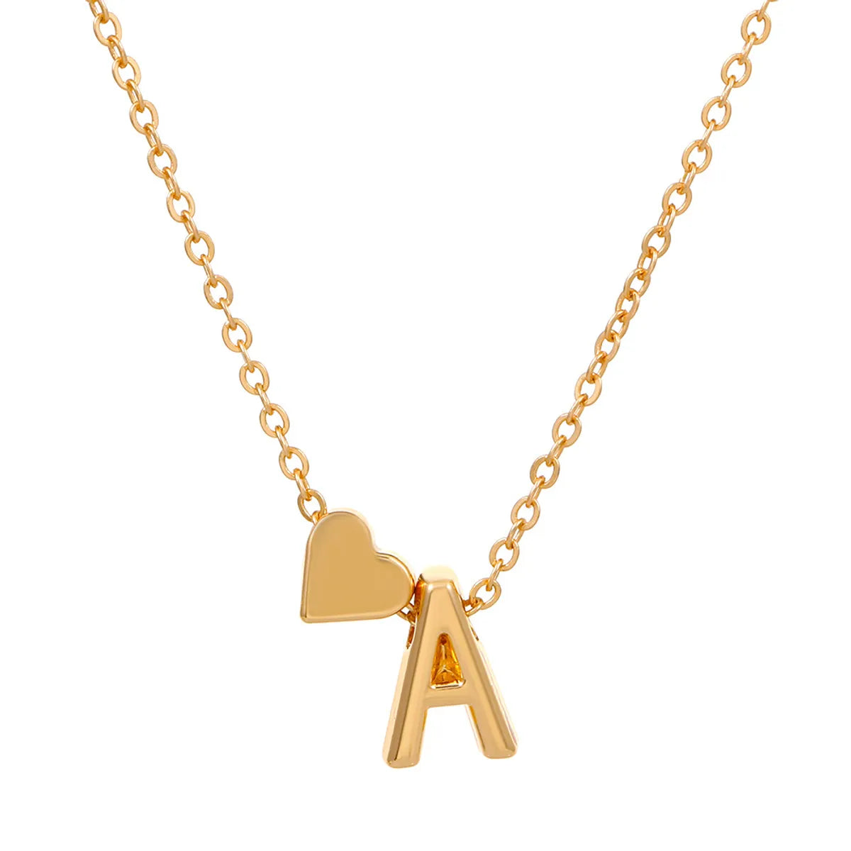 Fashion Love 26 English Alphabet Simple Alloy Necklace Nhdp148728