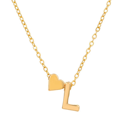 Fashion Love 26 English Alphabet Simple Alloy Necklace Nhdp148728