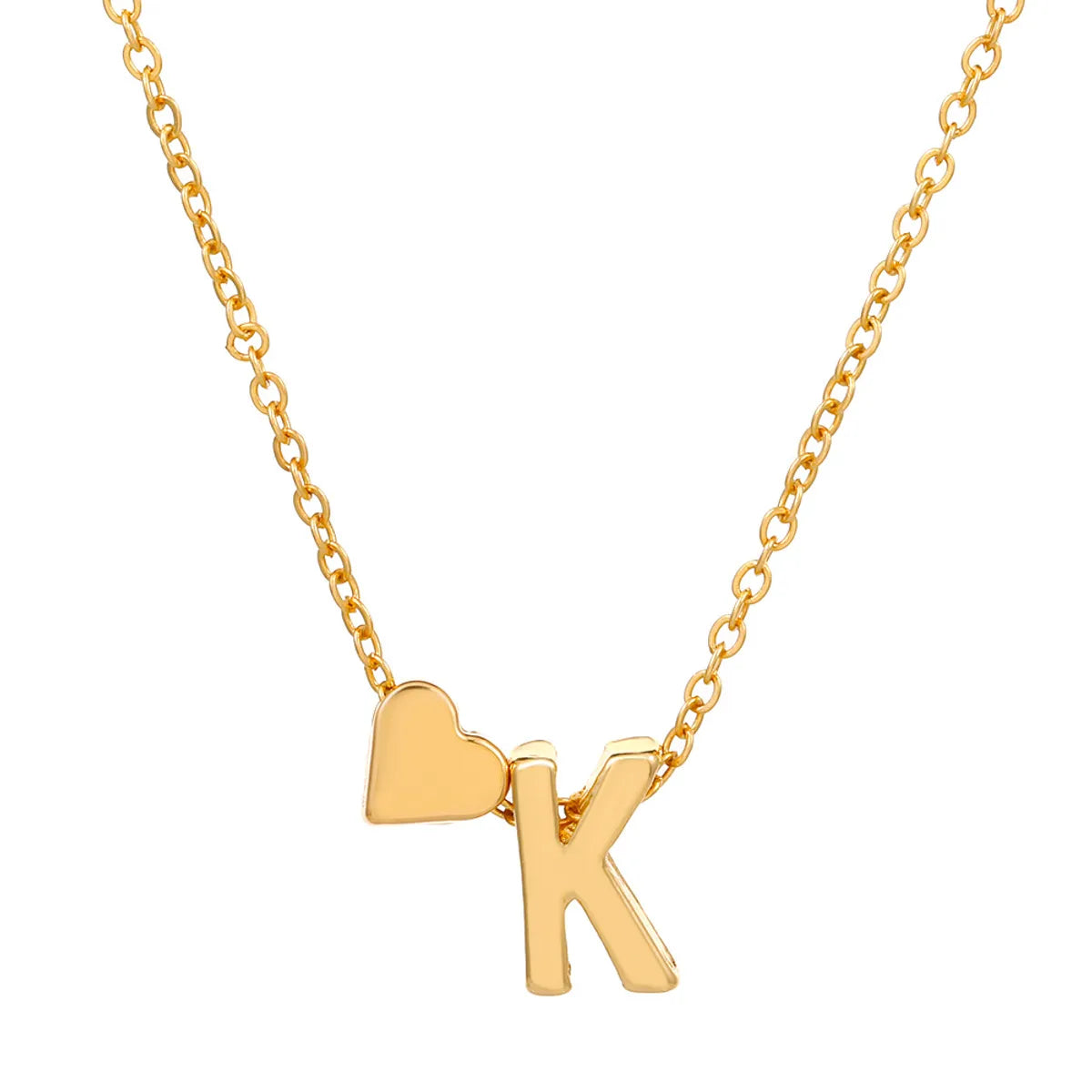 Fashion Love 26 English Alphabet Simple Alloy Necklace Nhdp148728