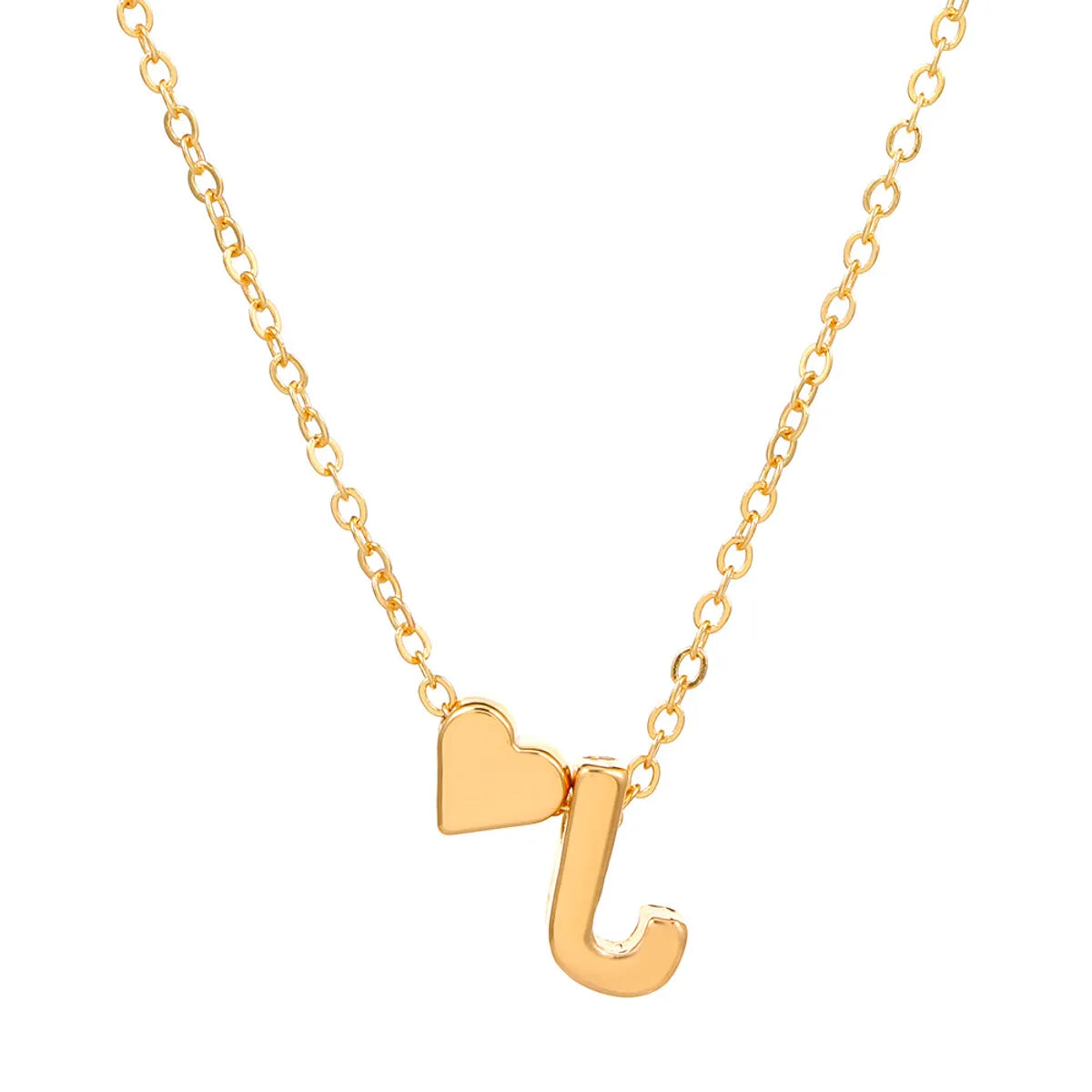 Fashion Love 26 English Alphabet Simple Alloy Necklace Nhdp148728