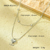 Fashion Love Double Clavicle Chain Pendant Necklace Titanium Steel Electroplating Jewelry