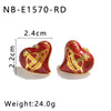 Fashion Love Earrings Light Luxury Stainless Steel Women's Earrings With Heart Shape And Geometric Pattern Vacuum Plated In Furnace 18K
