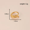 Fashion Love Round Leaves Light Luxury Opening Adjustable Titanium Steel Ring With Electroplating