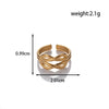 Fashion Love Round Leaves Light Luxury Opening Adjustable Titanium Steel Ring With Electroplating