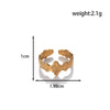 Fashion Love Round Leaves Light Luxury Opening Adjustable Titanium Steel Ring With Electroplating