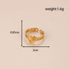 Fashion Love Round Leaves Light Luxury Opening Adjustable Titanium Steel Ring With Electroplating
