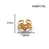 Fashion Love Round Leaves Light Luxury Opening Adjustable Titanium Steel Ring With Electroplating