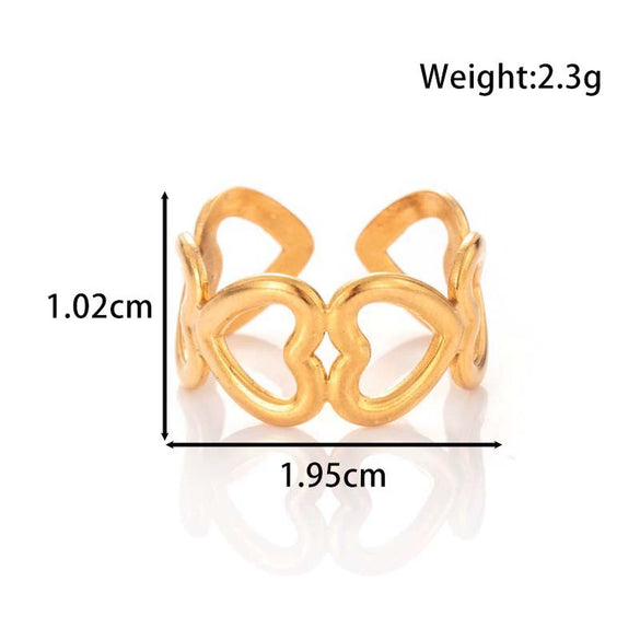 Fashion Love Simple Classic Titanium Steel Jewelry With Electroplating Opening Adjustable Light Luxury Style