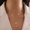 Fashion Love Stainless Steel Necklace With Heart Shape Pendant And Double Layer O Chain Electroplated