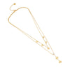 Fashion Love Stainless Steel Necklace With Heart Shape Pendant And Double Layer O Chain Electroplated
