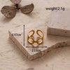 Fashion Love Stitching Hollow Light Luxury Opening Adjustable Heart Shape Titanium Steel Ring With Electroplating