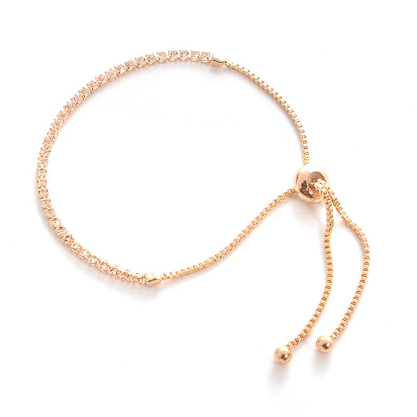 Fashion Lowkey Luxury Exquisite Diamond Crystal Pushpull Bracelet For Women Alloy Material With Diamond Treatment Geometric Styling