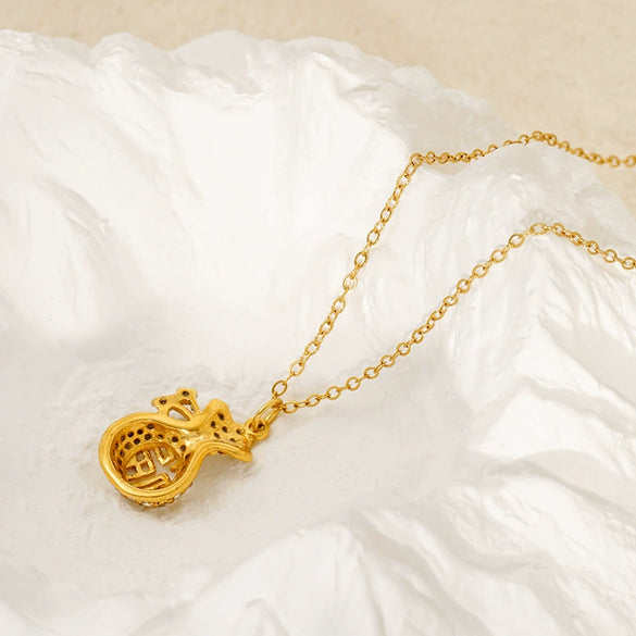 Fashion Lucky Bag Zodiac Year Necklace Titanium Steel Electroplating Design For Women