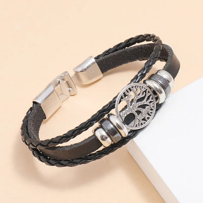 Fashion Geometric Pu Leather No Inlaid Unisex Bracelets